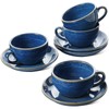 LE TAUCI 8 oz Cappuccino Cups with Saucers, Ceramic Large