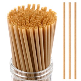 Potchen 500 Pcs Biodegradable Sugarcane Straws Disposable 7.8'' Drinking Smoothie Straws Bulk for Home Parties Restaurants
