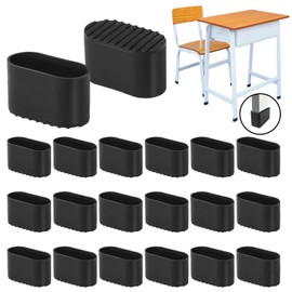 Pack of 20 Chair Leg Caps, Foot Caps for Garden Chairs, 40 x 20 mm Chair Leg Caps, Oval, Protective Caps for Chair Legs, Chair Caps, for Garden Chairs, Anti-Noise, Scratch-Resistant Protective Caps