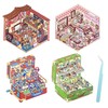 4 Sets 3D Sticker Scenes, DIY 3D House Sticker, Cute
