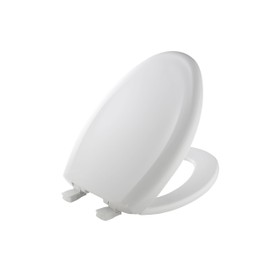 MAYFAIR Toilet Seat will Slow Close and Never Come Loose, ELONGATED, Long Lasting Plastic, White, 120SLOWE 000