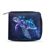 Dngkaoje Purple Starry Night Turtle Print Zipper Purse for Women