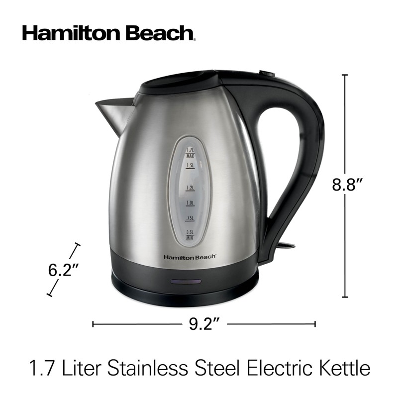 Hamilton Beach Electric Tea Kettle, Water Boiler & Heater, 1.7