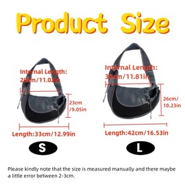 Pet Sling Carrier, Safety Front Pocket Pet Sling Carrier, Breathable Crossbody Satchel Dog Tote for Daily Walking Subway, Hands-Free Mesh Pet Carrier with Adjustable Shoulder Strap for Outdoor Travel