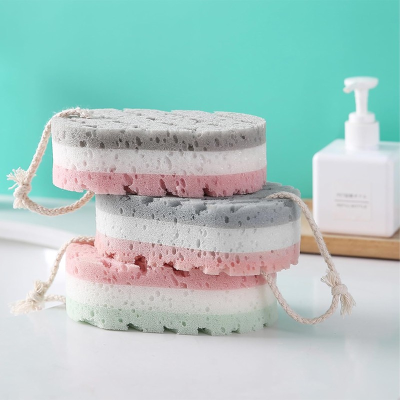 4 Pack Bath Sponges, Body Exfoliating Bath Sponge Balls, Exfoliating