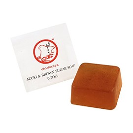 Chidoriya Azuki Red Bean and Brown Sugar Daily Facial Soap with Pure Camellia Oil, Traditionally Handcrafted Hypoallergenic Vegan Round Soap Bar Smooths and Moisturizes, 0.5 Ounces