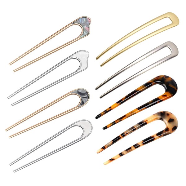 8 Stück Haarspangen in U-Form, BetterJonny Haarnadeln, U-Form, Haarnadeln, Schildkröte