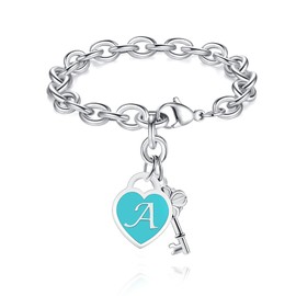 AryaHozel Bracelets for Teen Girls Women Stocking Stuffers Kids Teens Tween Teenage Girl Gifts Trendy Stuff Charm Initial Bracelet Jewelry 8 10 12 14 15 13 Year Old Birthday Mom Daughter Friend