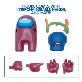 Just Toys LLC Among Us Action Figures Series 3 (granate con sombrero de béisbol)