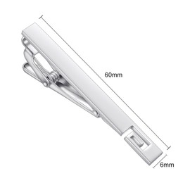 RunootPR Silver Tie Clip for Men Simple 2.3 Inch Tie Bar Business Wedding Suit Jewellery Gift