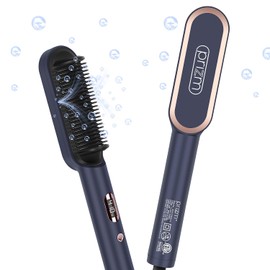 Prizm - Cepillo alisador de cabello, calentamiento rápido en 20 segundos, iones negativos para alisar el cabello con menos encrespamiento, 4 ajustes de temperatura y pantalla LED, diseño antiescaldado