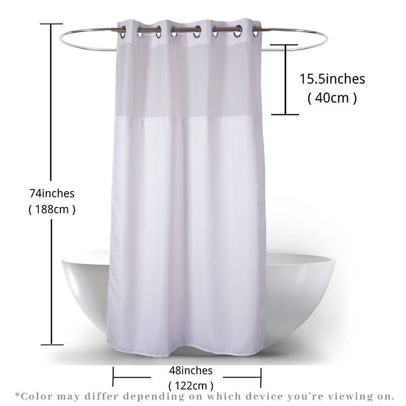 Ecoehoe 48" W x74“ L Hook Free Fabric Stall Shower