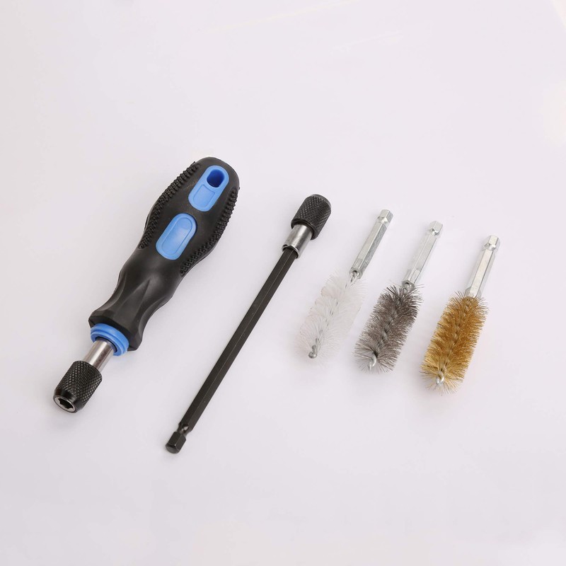 38pc Industrial Wire Brush Set 1/4" Hex Shank Long Ext.