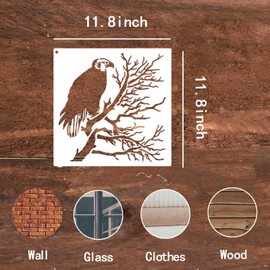 Gzfwthl 11pcs Eagle Stencils Large Reusable 11.8inch Animal Wood Burning Stencils for Painting Wildlife Stencil on Wall Drawing DIY Crafts Home Decoration