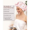 Luvruitaky Shower Cap Luxury Shower Caps for Women Reusable Waterproof