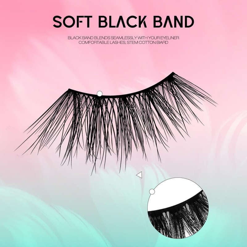 Half Lashes Natural Look Cat Eye Half False Eyelashes Accent