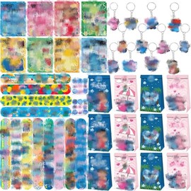 Party Bags Children's Birthday Party Favours 70 Pieces Gift Bags Children's Birthday Small Gifts for Children Snap Bracelet Key Ring Gift Bags Stickers Birthday for Boys Girls