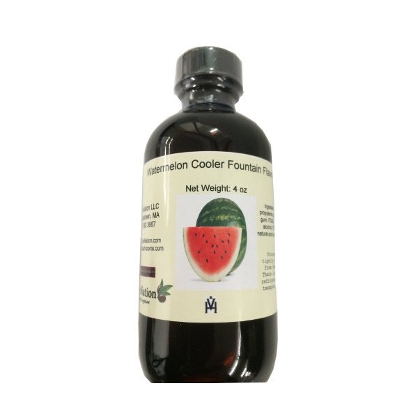 OliveNation Watermelon Cooler Flavor Fountain - 4 ounces - Kosher labeled - Gluten, Sugar, Calorie and Alcohol Free - Perfect for smoothies, icecream, shakes, and other drinks