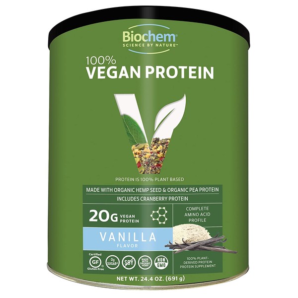 Biochem 100% Organic Plant Protein - Vanilla Flavor - 24.4 oz