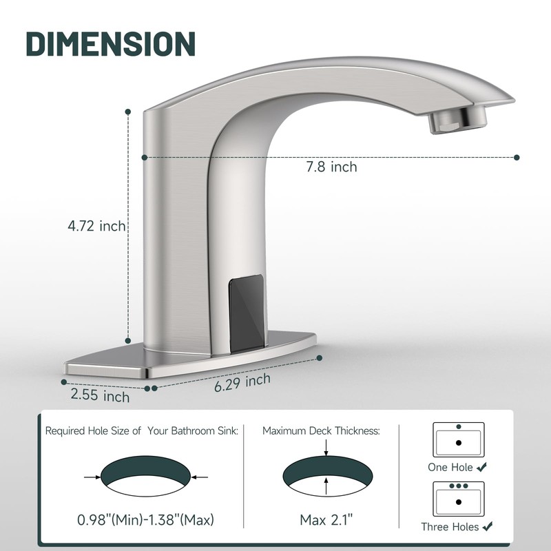 Greenspring Touchless Bathroom Sink Faucets, Automatic Faucet Bathroom Commercial Motion