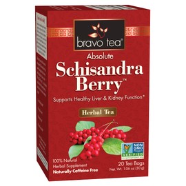 Bravo Tea Absolute Schisandra Berry Herbal Tea Caffeine Free, 20 Tea Bags
