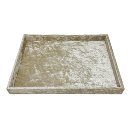 AgentMoon Jewelry Tray,Retail Display Tray,Desktop Storage Tray for Remote Controller Cell-Phone Watch Bracelet Earring Keys Pens Glasses Charger.Luxury Extra Velvet (Tabby Beige Gold)