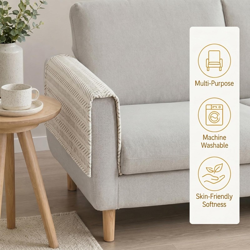 Sofa Armrest Covers, 2PCS Elastic Non Slip Sofa Covers for