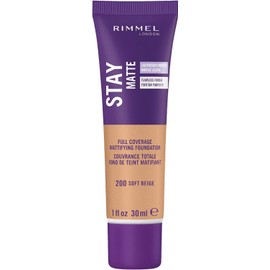 Rimmel Stay Matte Foundation Soft Beige 1 Fluid Ounce Bottle Soft Matte Powder Finish Foundation for a Naturally Flawless Look                        