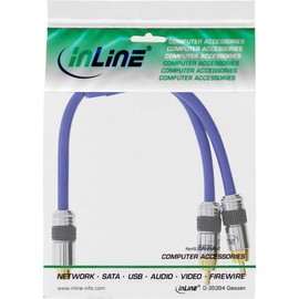 InLine® RCA Y cable, InLine® Premium, golden contacts, 1x RCA F to 2x RCA M, 0.25m
