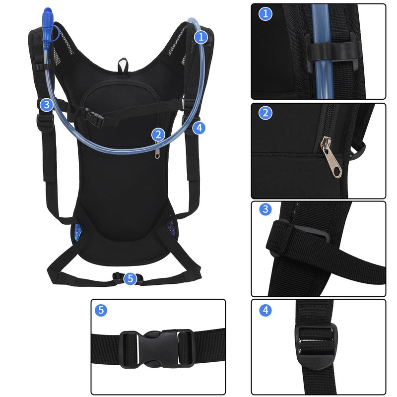 Roptat Hydration Backpack Pack with 2L Hydration Bladder - Lightweight