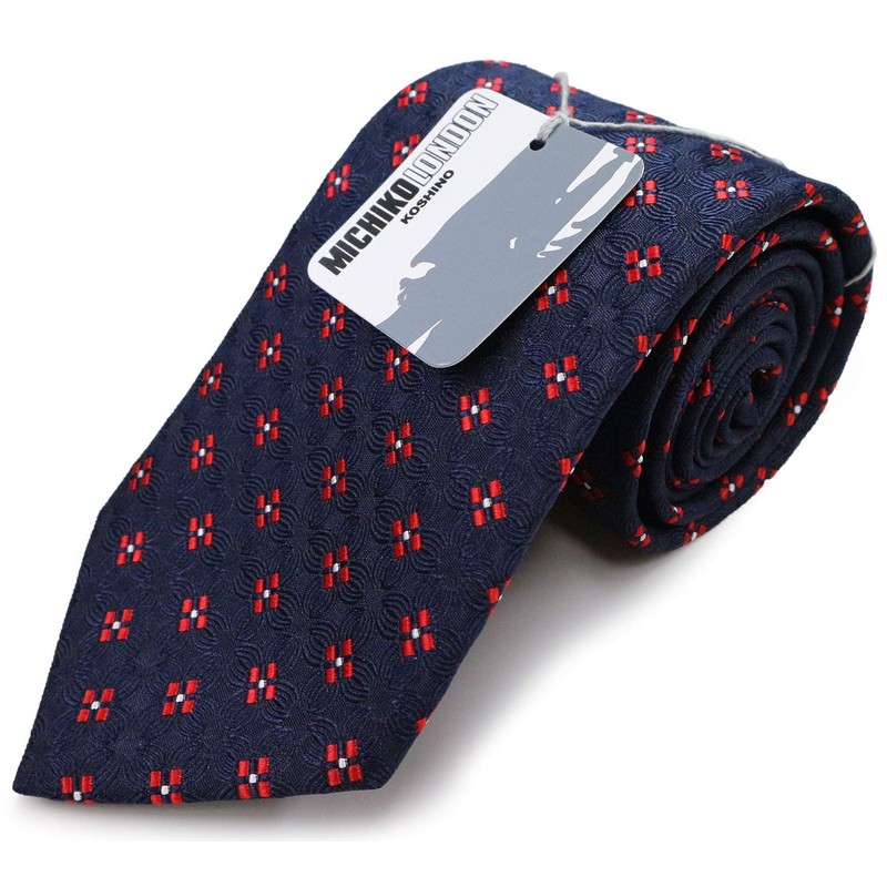 [MICHIKO LONDON] Brand Necktie, Made in Japan, 100% Silk, Floral
