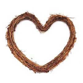 KARMELLING 1 PC Natural Grapevine Heart Wreath|Easter Home Decor | Natural Rattan Wreath | Wedding Wreath, 10 Inch