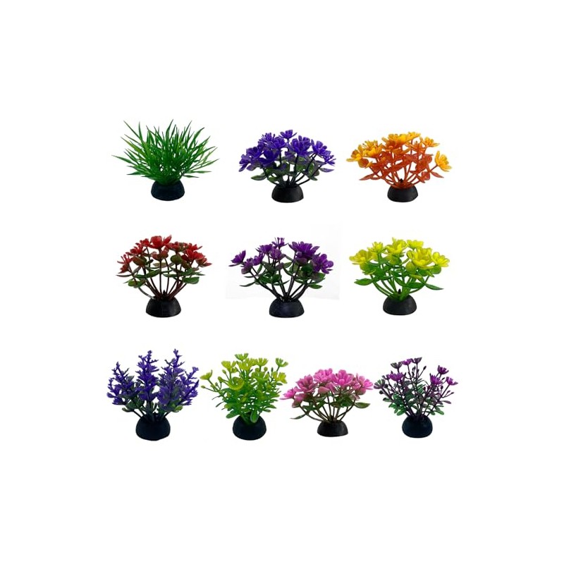 10PCS Aquarium Artificial Plastic Plants Decorations