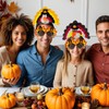 CIEOVO 4 Pieces Thanksgiving Turkey Headbands and Turkey Sunglasses for
