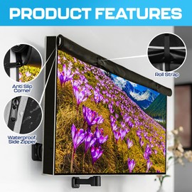 Outdoor TV Cover 65 Inch Waterproof and Weatherproof | TV Cover for Outside 65 | Outdoor TV Enclosure | Smart Shield TV Screen Protector for Outside TV Display Protectors