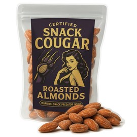 Certified Snack Cougar – Funny Snack Gift for Moms – Roasted Almonds Gag Gift for Older Women – Sassy Food Gifts for Mother's Day – Cougar Birthday or Retirement Gifts for Women