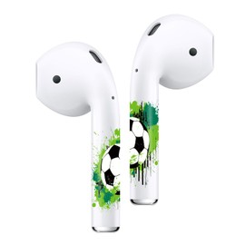 RockMax for AirPod Skins Wraps, Soccer Decal Stickers for AirPods 1st Generation and 2nd Generation, Green Wrap Design, Easy Installation, for Birthday and Holiday