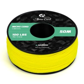Abma Cord Micro Cord 1.18 mm Paracord 50 m Spool Micro Cord Polyester Micro Rope - Max. 45 kg (100 lbs)