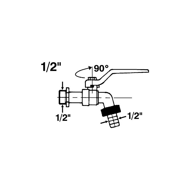 Ball Outlet Valve. 1/2 Frost-proof., silver, 14160 4
