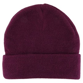 Fine Knitted Hat Plain Women's Hat Size M Winter Hat, Purple Plum