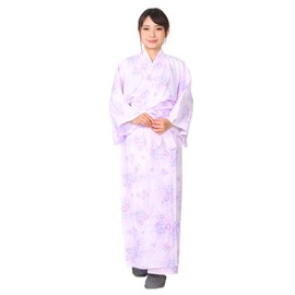 Tenugui Rice 7 Japanese Zarashi Purple M Size Gauze Sleepwear Women's Double Lined 100% Cotton Sleepwear Pajamas Yukata Inn Nursing Nursing Women Ladies