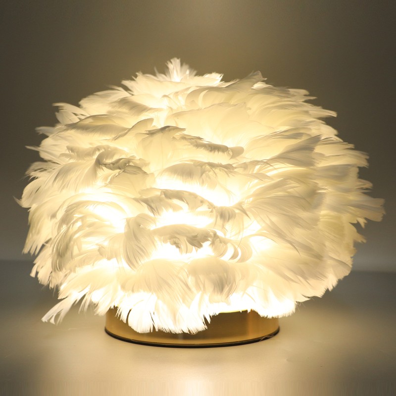 Feather Table Lamp USB Type C 5V Touch Control Stepless