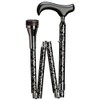 PHYSIO ORNAMENT Folding Stick, Derby Handle, Solid Beech Wood, Black,