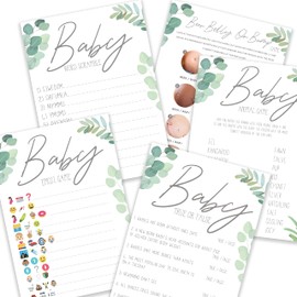 Baby Shower Games - The Ultimate Big Baby Shower Game Bundle 5 in 1 BOTANICAL Boho Floral (BOHOBOT5IN12)