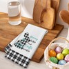 Easter Dish Towels, Black Plaid Kitchen Towels, Happy Easter Bunny