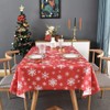 TruDelve Plastic Christmas Tablecloth Square Red Vinyl Christmas Table Cloth