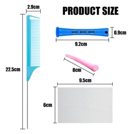 47PCS 40 Perm Rods and1wraps Perm Papers1Rat Tail Comb and 5Duckbill Clip, Blue Perming Rods,Perm Hair Curlers Rollers Hair Perm Curlers With Hair Perming Kit for Hairdressing Styling Supplies