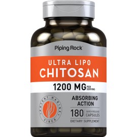 Piping Rock Chitosan Supplement 1200 mg | 180 Capsules | Ultra Lipo Chitosan | Absorbing Action | Non-GMO, Gluten Free