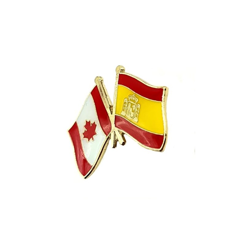Spain Canada Flag Pin Badge Metal EU Europe Metal Lapel