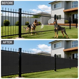 CRnets 170GSM 6x50ft Fence Privacy Screen Heavy Duty Privacy Fence Cover for Outdoor Home Decoration Garden Wall Backyard(Black)